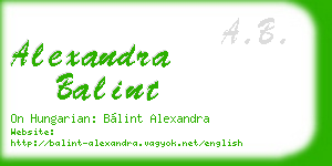 alexandra balint business card